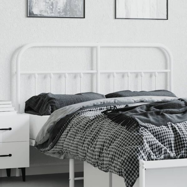 vidaXL Metal Headboard White 140 cm
