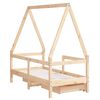 vidaXL Kids Bed Frame with Drawers 70x140 cm Solid Wood Pine