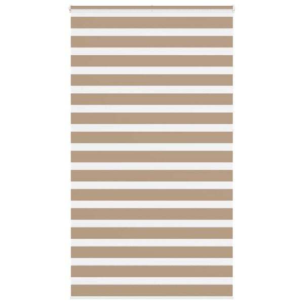 vidaXL Zebra Blind Sand Brown 120x230 cm Fabric Width 115.9 cm Polyester