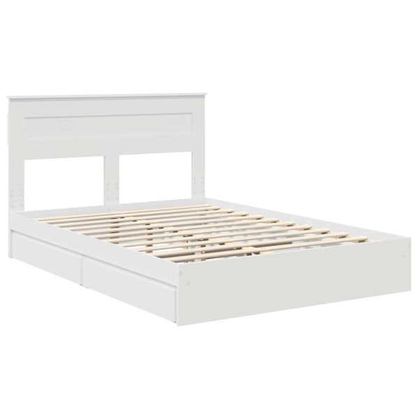 vidaXL Storage Bed with Headboard White 140 x 200 cm Engineered Wood