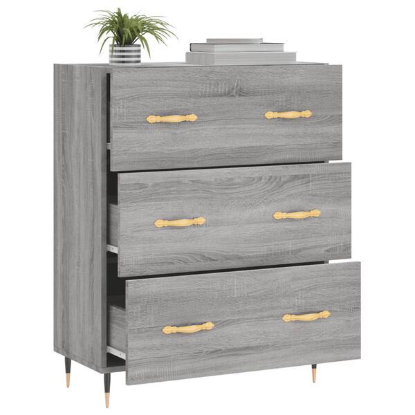 vidaXL Sideboard Grey Sonoma 69.5x34x90 cm Engineered Wood