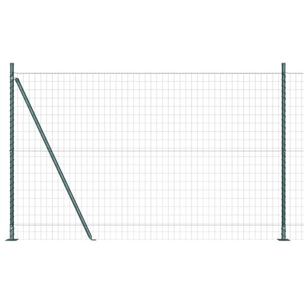 vidaXL Fence with Posts Green 1.4 x 10 m Steel
