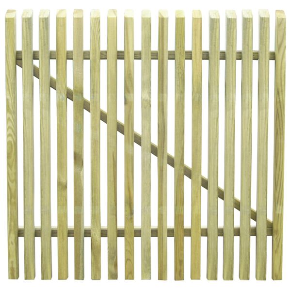 vidaXL Picket Garden Gate Impregnated Pinewood 100x100 cm