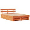 vidaXL Bed Frame with Headboard Wax Brown 160 x 200 cm Solid Pine Wood