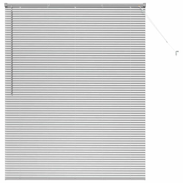 vidaXL Window Blind with Curtains Manual Silver Aluminium