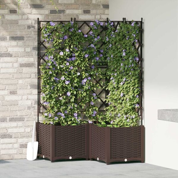 vidaXL Garden Planter 3 pcs Brown 80 x 80 x 143 cm Steel