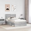 vidaXL Bed Frame Grey Sonoma 120 x 190 cm Solid Pine Wood