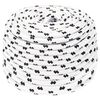 vidaXL Braided Boat Rope White 8 mmx100 m Polyester