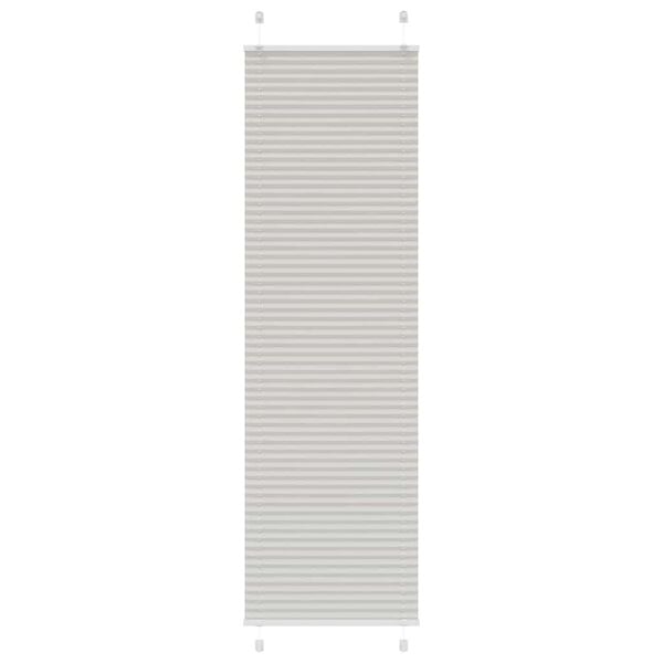 vidaXL Pleated Blind Light Grey 65x200 cm Fabric Width 64.4 cm Polyester