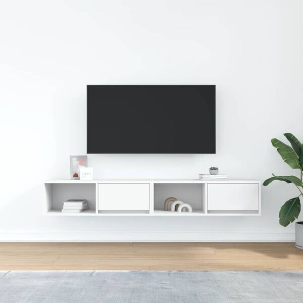 vidaXL TV Cabinets 2 pcs White 80x31x25.5 cm Engineered Wood