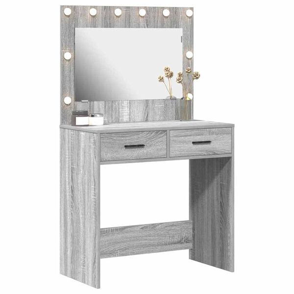 vidaXL Dressing Table Grey sonoma 78.5 x 41 x 135 cm Engineered wood