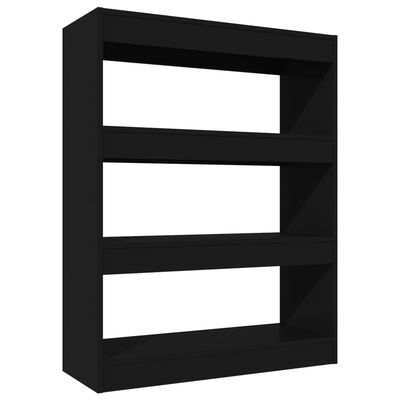 vidaXL Book Cabinet/Room Divider Black 80x30x103 cm Engineered wood