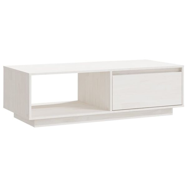vidaXL Coffee Table White 110x50x33.5 cm Solid Pinewood