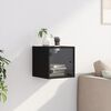 vidaXL Bedside Cabinet with Glass Door Black 35x37x35 cm