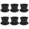vidaXL Plant Pots 6 pcs Black &Oslash; 12.5 x 10 cm Plastic