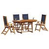 vidaXL 5 Piece Garden Dining Set Solid Wood Acacia and Textilene
