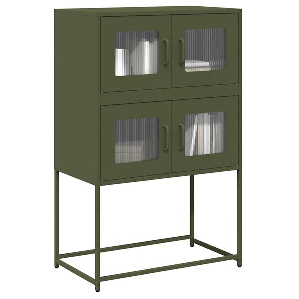 vidaXL Highboard Olive Green 68x39x107 cm Steel