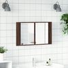 vidaXL LED Bathroom Mirror Cabinet Brown Oak 80x12x45 cm Acrylic