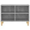 vidaXL TV Cabinet with Solid Wood Legs Concrete Grey 69.5x30x50 cm