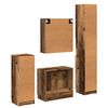 vidaXL Bathroom Furniture Set with Door 4 pcs Old Wood Engineered Wood