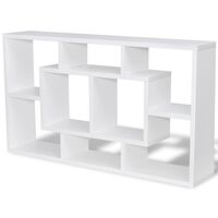 vidaXL Floating Wall Display Shelf 8 Compartments White