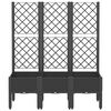 vidaXL Garden Planter with Trellis Black 120x40x142 cm PP