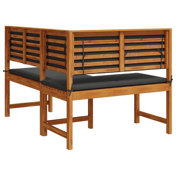 vidaXL Garden Corner Bench Brown 140 x 100 x 91cm Solid Acacia wood
