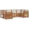 vidaXL Outdoor Sofa Set 6 pcs 6-Seaters Natural Solid Acacia Wood