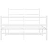 vidaXL Metal Bed Frame without Mattress with Footboard&nbsp;White 120x190cm