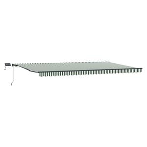 vidaXL Retractable Awning Green and White 600 x 300 cm