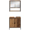 vidaXL Bathroom Furniture Set with Shelf 3 pcs Brown Engineered wood