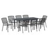vidaXL Garden Dining Set 9 pcs Anthracite Powder-coated Steel