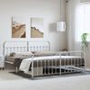 vidaXL Metal Bed Frame without Mattress with Footboard White 193x203cm