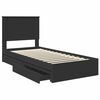 vidaXL Storage Bed with Headboard Black 90 x 190 cm Engineered Wood