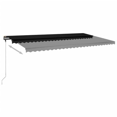 vidaXL Freestanding Manual Retractable Awning 600x300 cm Anthracite