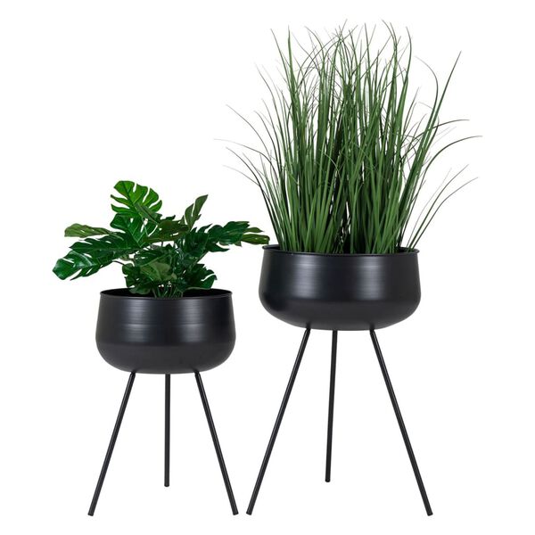 House Nordic 2 Piece Flower Pots Kira Black