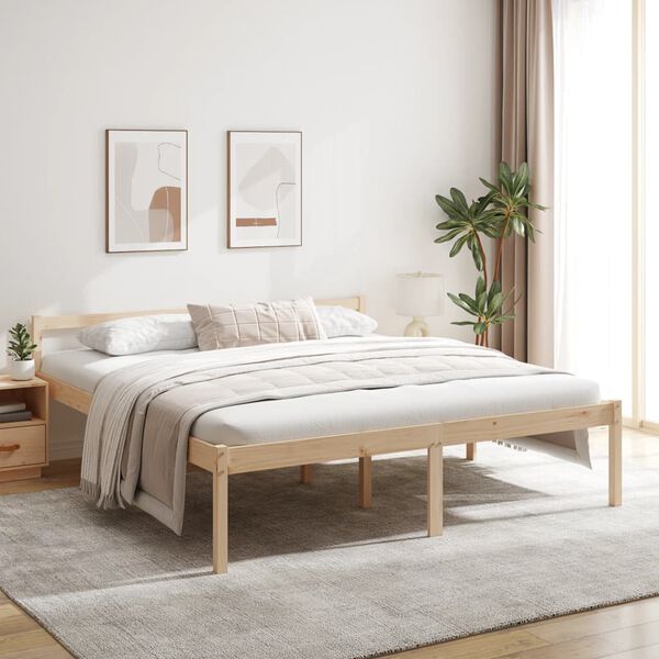 vidaXL Senior Bed without Mattress 200x200cm Solid Wood Pine