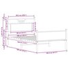 vidaXL Bed Frame without Mattress Brown Oak 100x190 cm Engineered Wood