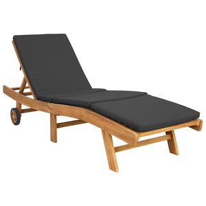 vidaXL Sun Lounger Polyester Brown and Dark Grey