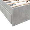 vidaXL Bed Frame with Drawers without Mattress Concrete Grey 150x200 cm King Size