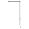 vidaXL Walk-in Shower Wall with Clear ESG Glass 115x195 cm Black