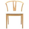 vidaXL Dining Chair 2 pcs Natural and Light Solid Rubber Wood