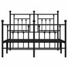vidaXL Metal Bed Frame without Mattress with Footboard Black 120x200cm