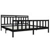 vidaXL Bed Frame without Mattress Black Solid Wood 200x200 cm (810106+814118)