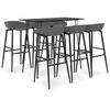 vidaXL 7 Piece Bar Set Black and Grey