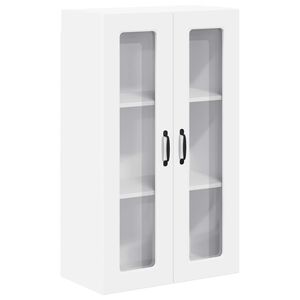 vidaXL Wall Glass Cabinet PORTO White 60 x 31 x 100 cm Engineered Wood
