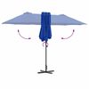 vidaXL Garden Parasol Azurblau 370 x 197 x 239 cm