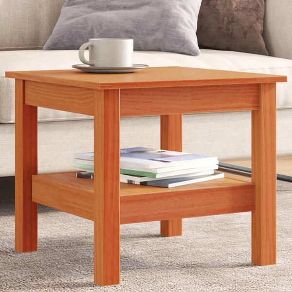 vidaXL Coffee Table Wax Brown 45x45x40 cm Solid Wood Pine