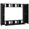 vidaXL TV Cabinet Set Wall-mounted 10 pcs Black Oak 30.5 x 30 x 90 cm