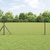 vidaXL Fence with Post Grey 0.6 x 25 m Steel and PVC